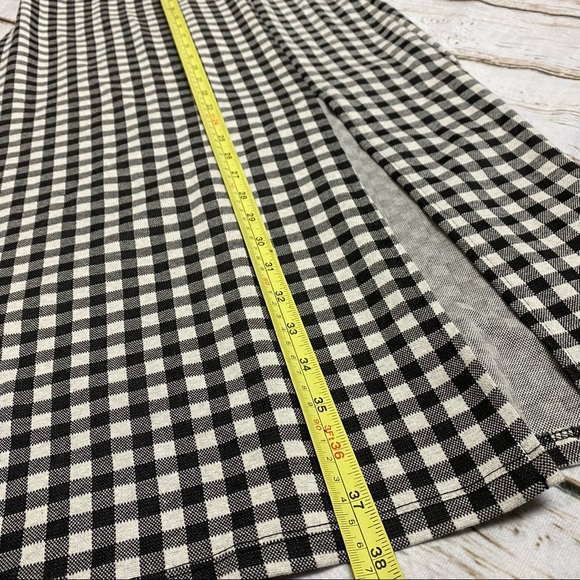 Zara Black & White Plaid Midi Dress w/ Slit - Picture 6 of 9